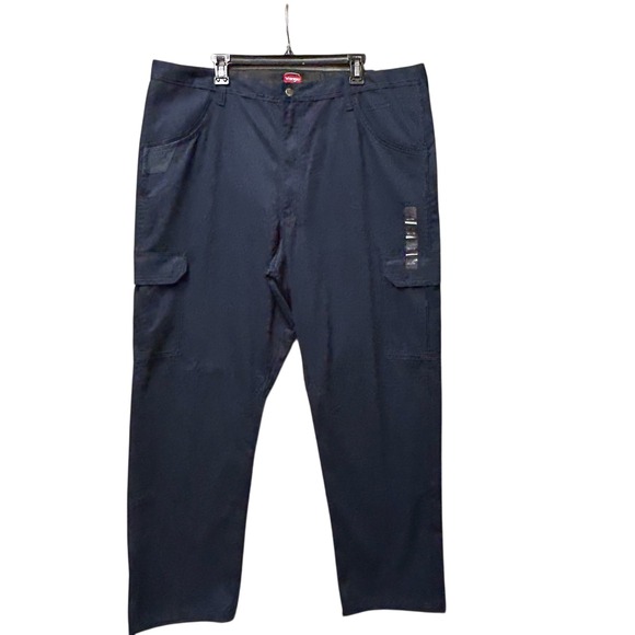 Wrangler Workwear Mens Cargo Pants Relaxed Fit 42x32 Blue Cotton Polyester NEW - Picture 1 of 11